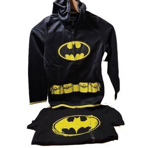 Batman Boys Clothing Lot Size 10 Youth Medium Hoodie + Tee NWT